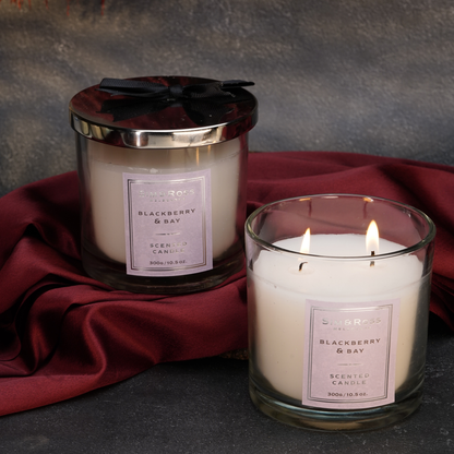 Scented Glass Candle (300g)- Blackberry & Bay