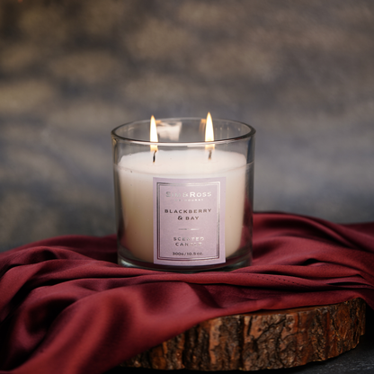 Scented Glass Candle (300g)- Blackberry & Bay