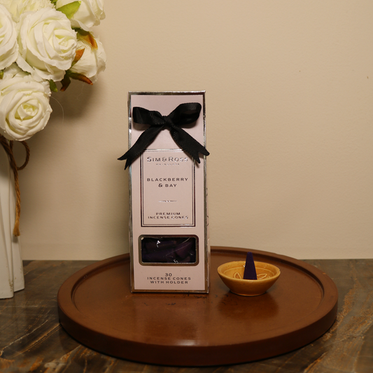 Incense Cones with Holder- Blackberry & Bay (Pack of 2)