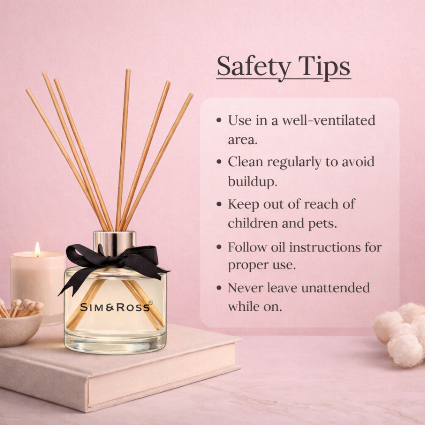 Reed Diffuser Set 100ml- Rose & Black Oud