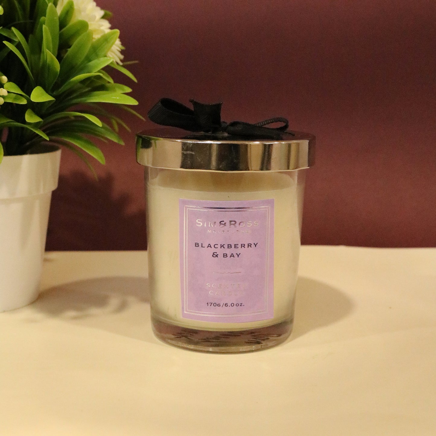 Scented Glass Candle (170g)- Blackberry & Bay