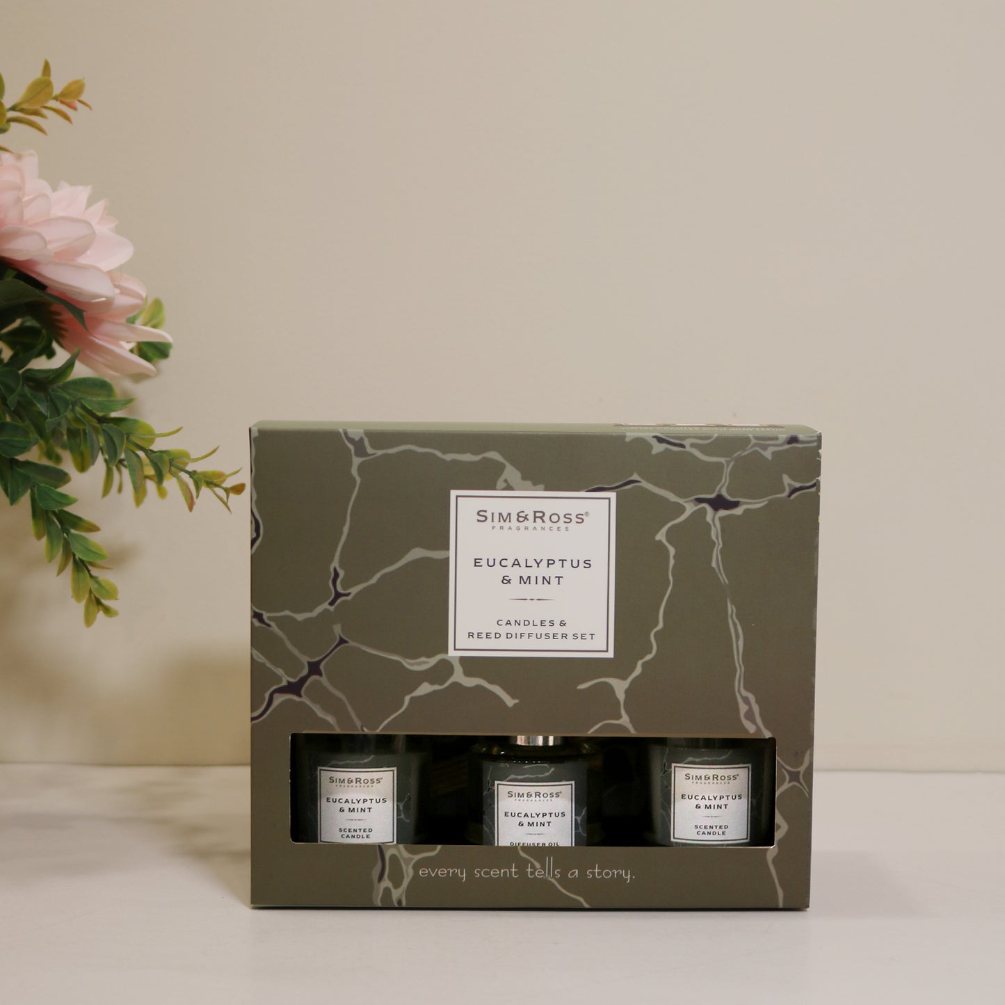 Sim & Ross Eucalyptus & Mint Fragrance Gift Set with Metal Stand