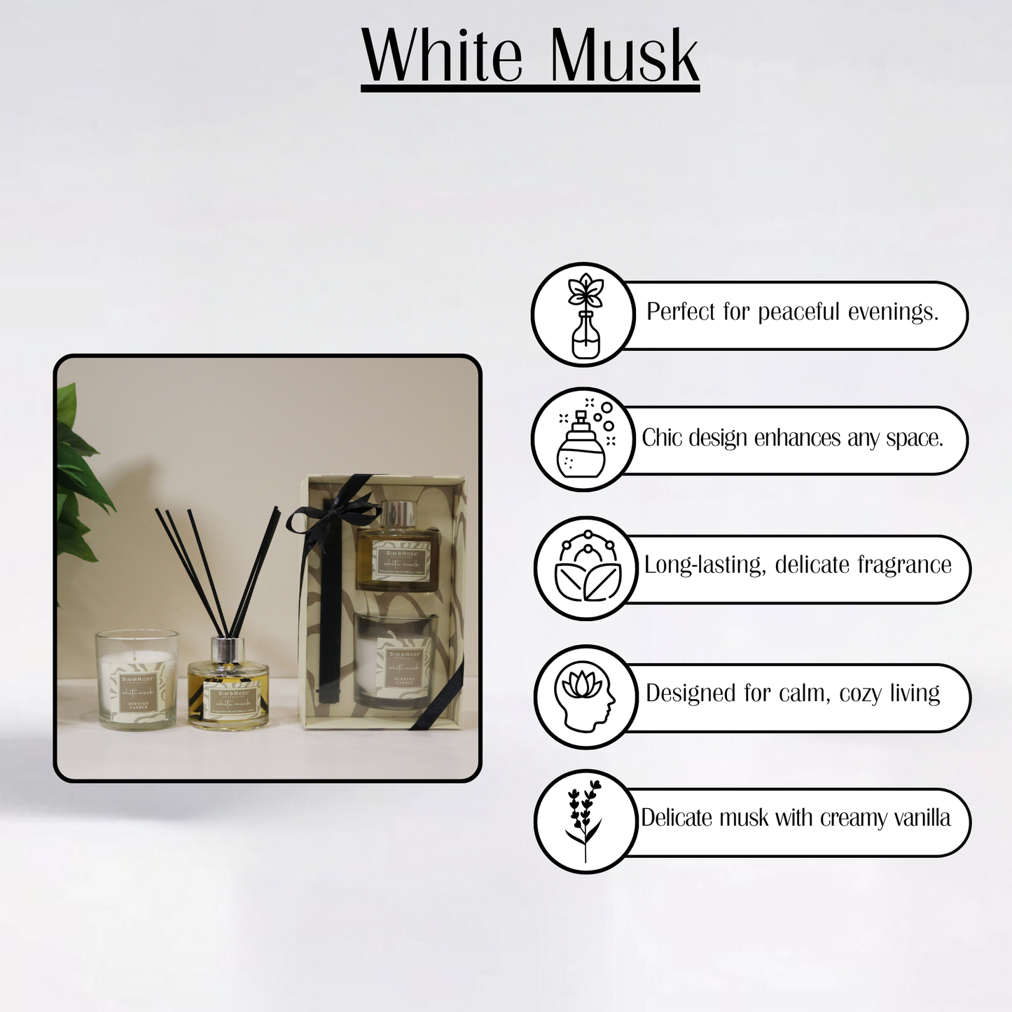 Sim & Ross White Musk Home Fragrance Gift Set