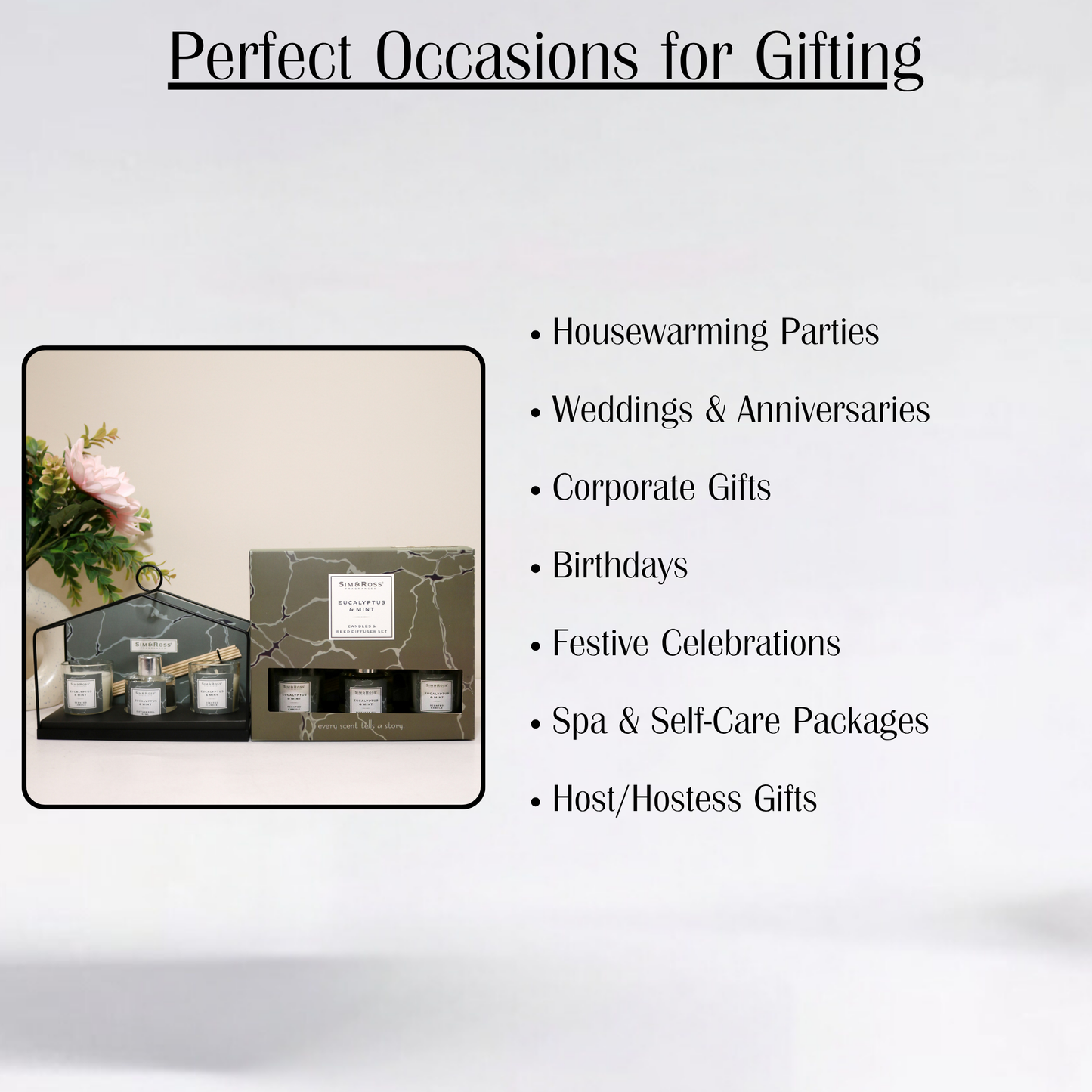 Sim & Ross Eucalyptus & Mint Fragrance Gift Set with Metal Stand